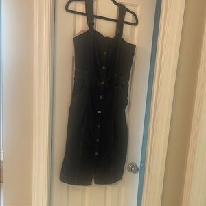 Levi's Black Buttoned denim Square Neck Sundress
